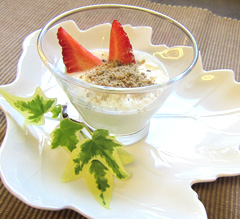 ごまパウダー(ゴマプードル)がけヨーグルトにした状態