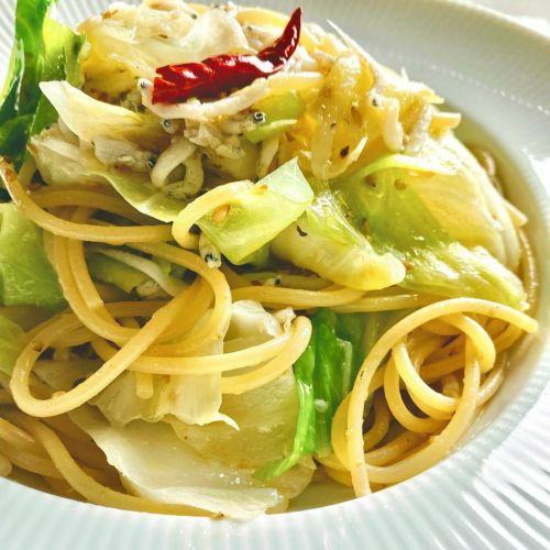 がーりっくオイルをパスタに